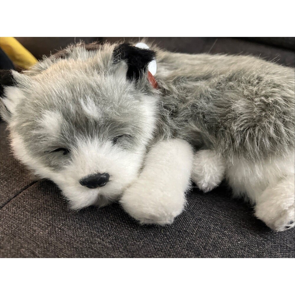 Perfect Petzzz Alaskan Husky Puppy Plush Realistic Breathing Stuffed Toy Dog